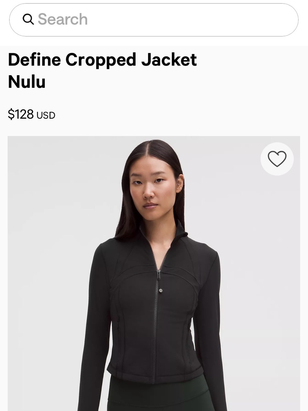 Lululemon Define Cropped Jacket - Black